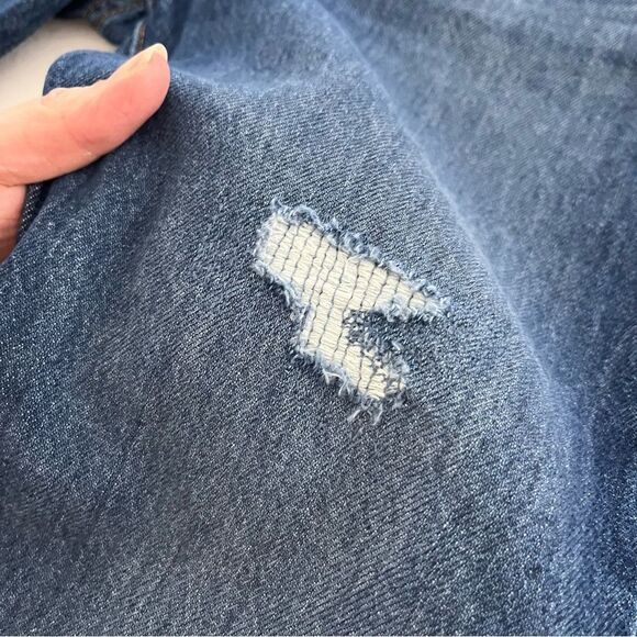 Levi's 501 Crop Straight Leg Distressed Jeans in Market Grammar Wash Sz 25 NWOT - Picture 7 of 14